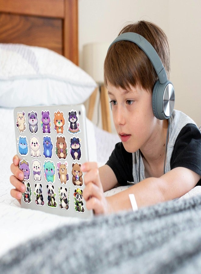 EXO DECOR ملصقات دببة - 60 قطعة من ملصقات الدببة الجميلة لأجهزة الكمبيوتر المحمولة، والقيثارات، والهواتف، والأجهزة اللوحية، وألواح التزلج، والدراجات الهوائية، والدراجات النارية، والخوذات - مقاومة للماء_1035 ب - Image 3